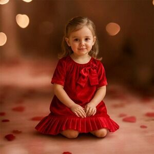 Chasing Fireflies Red Velvet Dress Sz 3 NWOT Soft Valentine Valentine's Day
